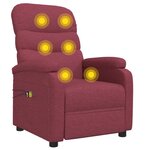 vidaXL Fauteuil électrique de massage Bordeaux Tissu