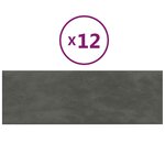 vidaXL Panneaux muraux 12 Pièces Gris foncé 90x30 cm Velours 3 24 m²