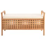 vidaXL Banc de rangement 93x49x49 cm Bois de noyer massif