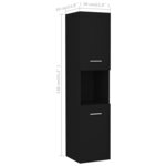 vidaXL Ensemble de meubles de salle de bain Noir Bois d'ingénierie