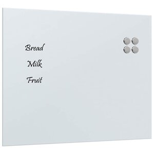 vidaXL Tableau noir magnétique mural Blanc 50x40 cm Verre trempé