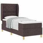 vidaXL Lit à ressorts avec matelas gris foncé 90x190 cm Marron foncé