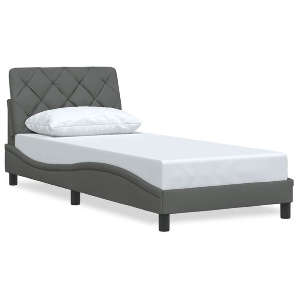 vidaXL Cadre de lit sans matelas gris foncé 90x190 cm tissu