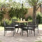 vidaXL Ensemble de salle à manger pour jardin 5 Pièces Noir Poly rotin