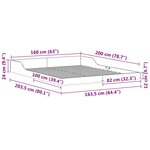 vidaXL Cadre de lit Brun cire 160 x 200 cm Pin massif