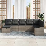 vidaXL Ensemble de Canapés avec coussin 9 Pièces polyrotin