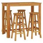 vidaXL Ensemble de bar de jardin 5 Pièces bois d'acacia solide