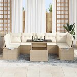 vidaXL Ensemble de Canapés avec coussin 8 Pièces Beige et crème polyrotin