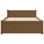 vidaXL Cadre de lit sans matelas marron miel bois massif 75x190 cm