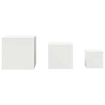 vidaXL Tables d'appoint 3 pièces en bois d'ingénierie blanc