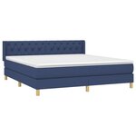 vidaXL Sommier à lattes de lit avec matelas Bleu 160x200 cm Tissu