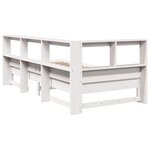 vidaXL Lit bibliothèque sans matelas blanc 90x190cm bois de pin massif