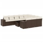 vidaXL Salon de jardin et coussins 11 Pièces marron résine tressée