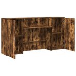 vidaXL Bureau de réception chêne fumé 200x50x103 5cm bois d'ingénierie
