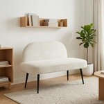vidaXL Banc rembourré avec dossier Crème 110 x 60 x 76 cm Velours