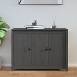 vidaXL Buffet Gris 100x35x74 cm Bois massif de pin