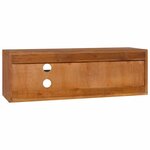 vidaXL Meuble TV mural 90x30x30 cm Bois de teck massif