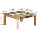 vidaXL Table basse 80x80x40 cm Bois de récupération massif