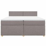 vidaXL Sommier à lattes de lit avec matelas Taupe 200x200 cm Tissu