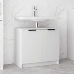 vidaXL Armoire salle de bain Blanc 64 5x33 5x59 cm Bois d'ingénierie