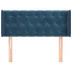 vidaXL Tête de lit avec oreilles Bleu foncé 103x16x78/88 cm Velours