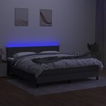 vidaXL Sommier à lattes de lit et matelas et LED Gris foncé 180x200 cm