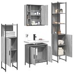 vidaXL Ensemble d'armoires de salle de bain 4 Pièces sonoma gris