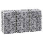 vidaXL Lits surélevés en gabion 3 Pièces 30x30x50 cm Fer