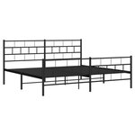 vidaXL Cadre de lit métal sans matelas avec pied de lit noir 200x200cm