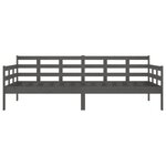 vidaXL Lit de jour gris bois de pin massif 90x200 cm