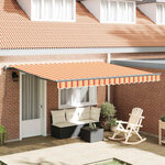 vidaXL Auvent Rétractable jaune et orange 400 × 350 cm tissu