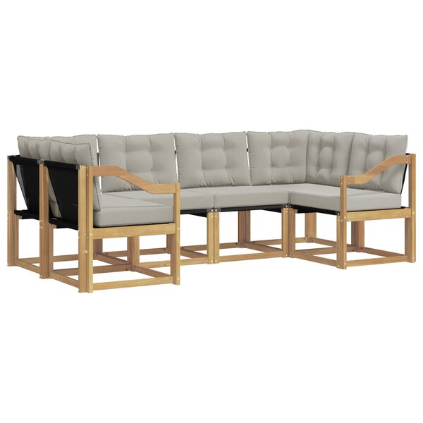 vidaXL Ensemble de canapés d'extérieur 6 Pièces Blanc et gris clair