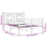 vidaXL Cadre de lit sans matelas blanc bois massif