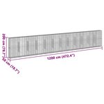 vidaXL Panier gabion avec couvercle 1200x50x200 cm fer galvanisé
