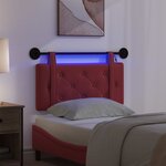 vidaXL Tête de lit suspendue Avec lumière LED Bordeaux Simili cuir