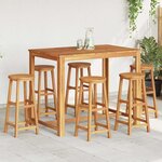vidaXL Tabourets de bar lot de 6 bois d'acacia solide