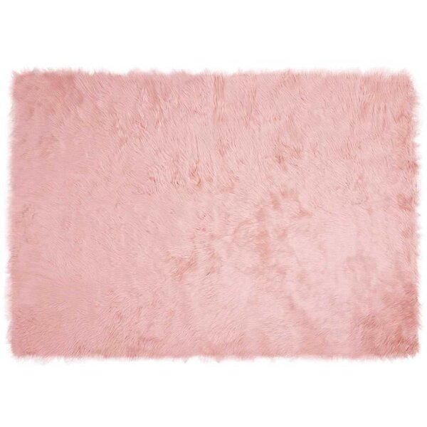 vidaXL Tapis en Peau de Mouton Synthétique Rose 140 x 200 cm Polyester