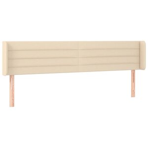 vidaXL Tête de lit avec oreilles Crème 183x16x78/88 cm Tissu