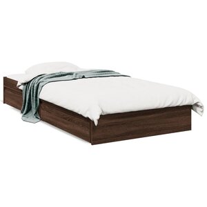 vidaXL Cadre de lit avec tiroirs sans matelas chêne marron 100x200 cm