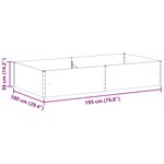 vidaXL Jardinière surélevée 195 x 100 x 36 cm Acier galvanisé