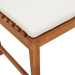 Ensemble de banc de jardin 5 pièces avec coussins en bois d'acacia