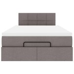 vidaXL Cadre de lit ottoman avec matelas taupe 120x200 cm tissu