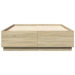 vidaXL Cadre de lit avec lumières LED chêne sonoma 140x200 cm