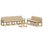 vidaXL Ensemble de canapés d'extérieur 8 pc Blanc et Beige
