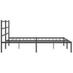 vidaXL Cadre de lit métal avec tête de lit noir 193x203 cm