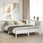 vidaXL Lit bibliothèque sans matelas blanc 140x190 cm bois pin massif