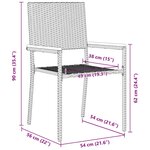 vidaXL Chaises empilables de jardin 4 Pièces Gris  Marron