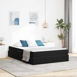 vidaXL Lit avec rangement et matelas Noir 140 x 200 cm Velours