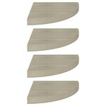 vidaXL Étagères d'angle flottantes 4 Pièces chêne 35x35x3 8 cm MDF