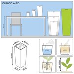 Lechuza jardinière cubico alto 40 all-in-one taupe brillant 18234